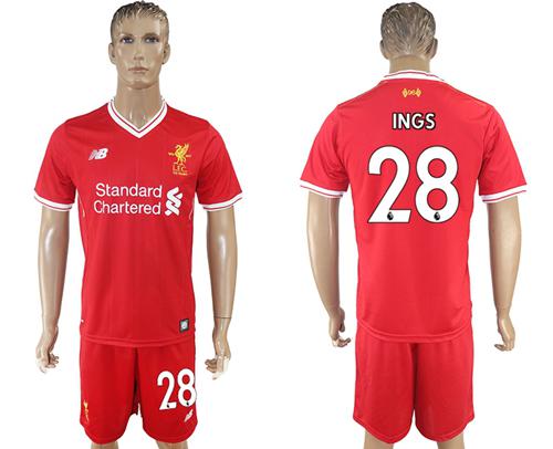 Liverpool #28 Ings Red Home Soccer Club Jersey - Click Image to Close